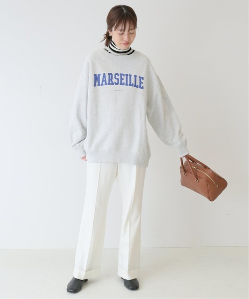 SLOBE IENA(スローブイエナ)の「ダブルカフストレートパンツ【手洗い可能】◆(スラックス・レディース・チャコールグレー/ピンク/アイボリー・38/36)」の11枚目の写真