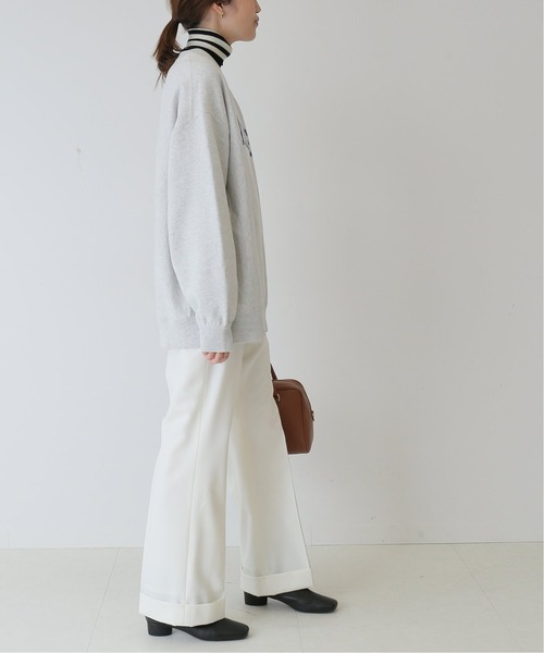 SLOBE IENA(スローブイエナ)の「ダブルカフストレートパンツ【手洗い可能】◆(スラックス・レディース・チャコールグレー/ピンク/アイボリー・38/36)」の13枚目の写真