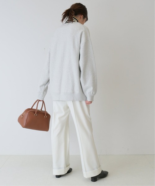 SLOBE IENA(スローブイエナ)の「ダブルカフストレートパンツ【手洗い可能】◆(スラックス・レディース・チャコールグレー/ピンク/アイボリー・38/36)」の14枚目の写真