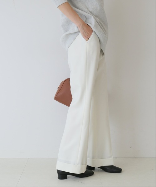 SLOBE IENA(スローブイエナ)の「ダブルカフストレートパンツ【手洗い可能】◆(スラックス・レディース・チャコールグレー/ピンク/アイボリー・38/36)」の16枚目の写真