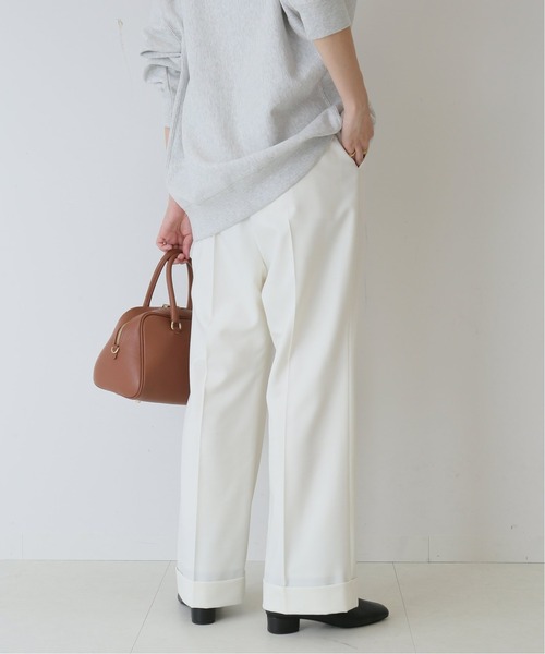 SLOBE IENA(スローブイエナ)の「ダブルカフストレートパンツ【手洗い可能】◆(スラックス・レディース・チャコールグレー/ピンク/アイボリー・38/36)」の17枚目の写真