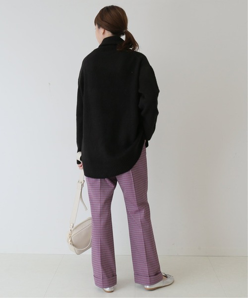 SLOBE IENA(スローブイエナ)の「ダブルカフストレートパンツ【手洗い可能】◆(スラックス・レディース・チャコールグレー/ピンク/アイボリー・38/36)」の21枚目の写真
