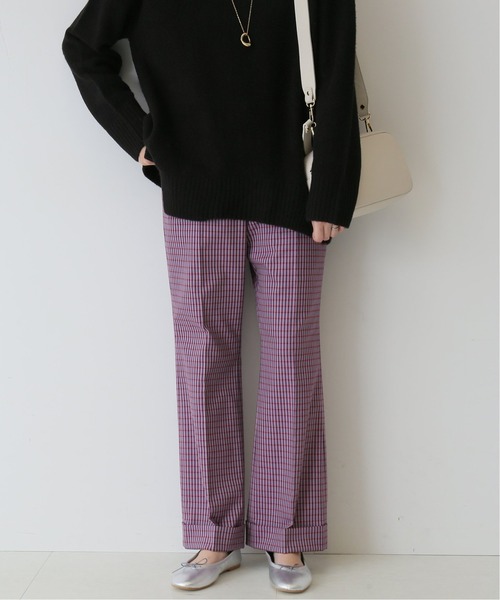 SLOBE IENA(スローブイエナ)の「ダブルカフストレートパンツ【手洗い可能】◆(スラックス・レディース・チャコールグレー/ピンク/アイボリー・38/36)」の22枚目の写真