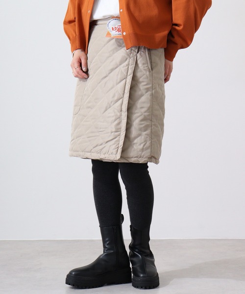 FUNALIVE(ファンアライブ)の「キルティング 55cm丈 3way wrap skirt/巻きスカート ラップスカート(スカート・レディース・ブラック/カーキ/モカ/ワイン/レンガ/ダークベージュ/スモークピンク・LL/M/L)」の17枚目の写真