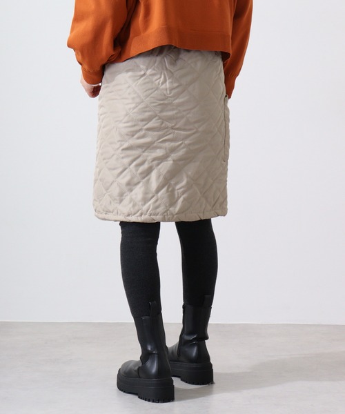 FUNALIVE(ファンアライブ)の「キルティング 55cm丈 3way wrap skirt/巻きスカート ラップスカート(スカート・レディース・ブラック/カーキ/モカ/ワイン/レンガ/ダークベージュ/スモークピンク・LL/M/L)」の19枚目の写真