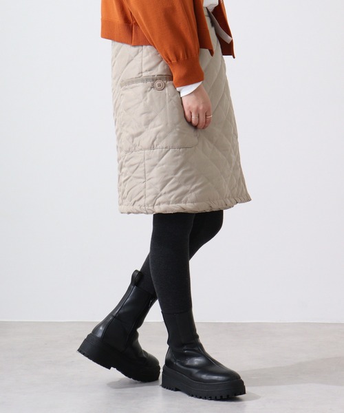 FUNALIVE(ファンアライブ)の「キルティング 55cm丈 3way wrap skirt/巻きスカート ラップスカート(スカート・レディース・ブラック/カーキ/モカ/ワイン/レンガ/ダークベージュ/スモークピンク・LL/M/L)」の18枚目の写真