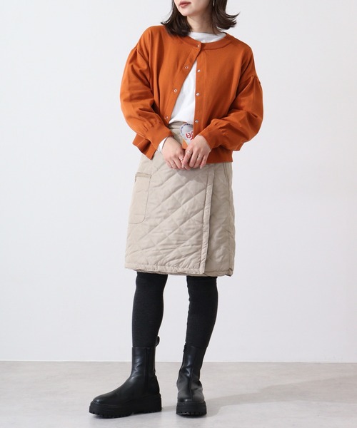 FUNALIVE(ファンアライブ)の「キルティング 55cm丈 3way wrap skirt/巻きスカート ラップスカート(スカート・レディース・ブラック/カーキ/モカ/ワイン/レンガ/ダークベージュ/スモークピンク・LL/M/L)」の20枚目の写真