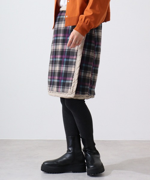 FUNALIVE(ファンアライブ)の「キルティング 55cm丈 3way wrap skirt/巻きスカート ラップスカート(スカート・レディース・ブラック/カーキ/モカ/ワイン/レンガ/ダークベージュ/スモークピンク・LL/M/L)」の22枚目の写真