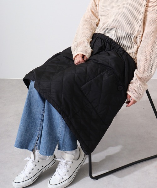 FUNALIVE(ファンアライブ)の「キルティング 55cm丈 3way wrap skirt/巻きスカート ラップスカート(スカート・レディース・ブラック/カーキ/モカ/ワイン/レンガ/ダークベージュ/スモークピンク・LL/M/L)」の13枚目の写真