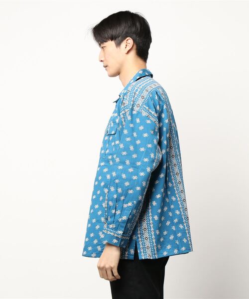 チャイハネ（チャイハネ）の「【チャイハネ】バンダナ柄MEN'Sサファリシャツ（シャツ/ブラウス・メンズ・ブルー/ホワイト/オレンジ・FREE）」の16枚目の写真