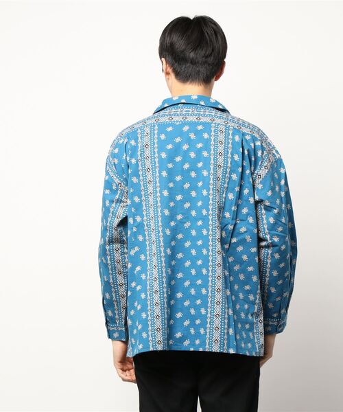チャイハネ（チャイハネ）の「【チャイハネ】バンダナ柄MEN'Sサファリシャツ（シャツ/ブラウス・メンズ・ブルー/ホワイト/オレンジ・FREE）」の17枚目の写真