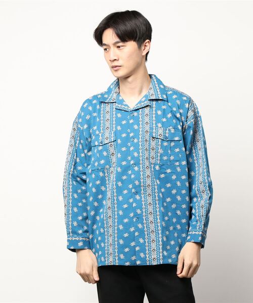 チャイハネ（チャイハネ）の「【チャイハネ】バンダナ柄MEN'Sサファリシャツ（シャツ/ブラウス・メンズ・ブルー/ホワイト/オレンジ・FREE）」の15枚目の写真