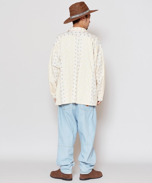 チャイハネ（チャイハネ）の「【チャイハネ】バンダナ柄MEN'Sサファリシャツ（シャツ/ブラウス・メンズ・ブルー/ホワイト/オレンジ・FREE）」の10枚目の写真