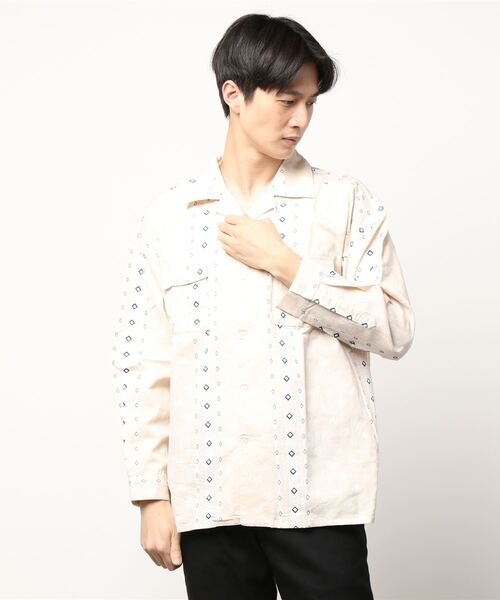 チャイハネ（チャイハネ）の「【チャイハネ】バンダナ柄MEN'Sサファリシャツ（シャツ/ブラウス・メンズ・ブルー/ホワイト/オレンジ・FREE）」の7枚目の写真