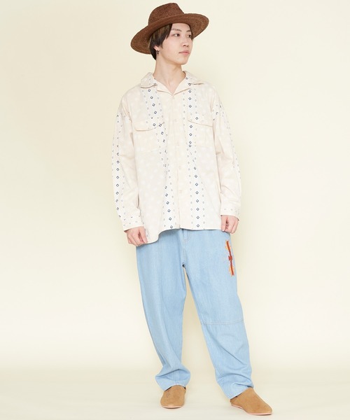 チャイハネ（チャイハネ）の「【チャイハネ】バンダナ柄MEN'Sサファリシャツ（シャツ/ブラウス・メンズ・ブルー/ホワイト/オレンジ・FREE）」の22枚目の写真