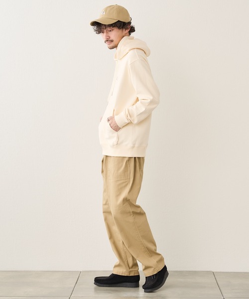 GEVACO（ゲバコ）の「【GEVACO / ゲバコ】オープンエンド裏毛スウェットパーカー（パーカー・メンズ・アイボリー/グレー/ネイビー/サックスブルー・S/M/L）」の9枚目の写真