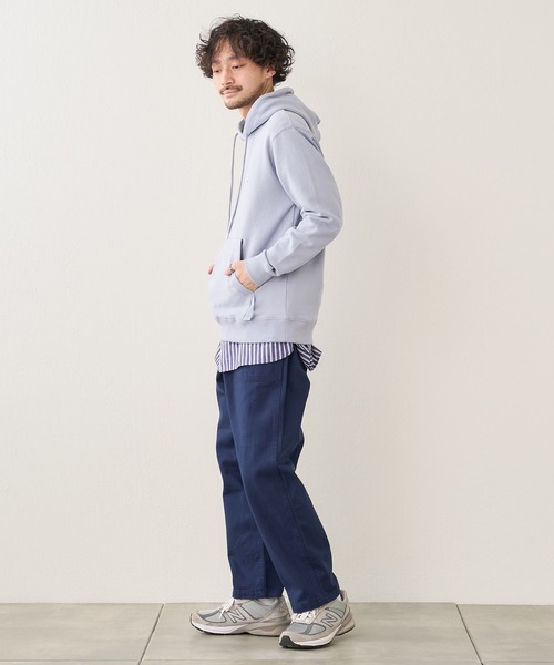 GEVACO(ゲバコ)の「【GEVACO / ゲバコ】オープンエンド裏毛スウェットパーカー(パーカー・メンズ・アイボリー/グレー/ネイビー/サックスブルー・S/M/L)」の21枚目の写真