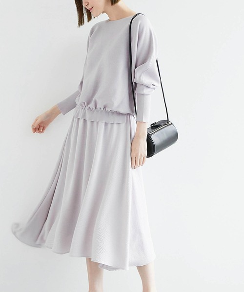 ROPE' PICNIC（ロペピクニック）の「ドッキングドルマンニットワンピース（ワンピース・レディース・イエロー/ライトグリーン/グレー/ブラック・40/38）」の3枚目の写真