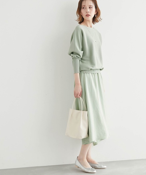 ROPE' PICNIC（ロペピクニック）の「ドッキングドルマンニットワンピース（ワンピース・レディース・イエロー/ライトグリーン/グレー/ブラック・40/38）」の4枚目の写真