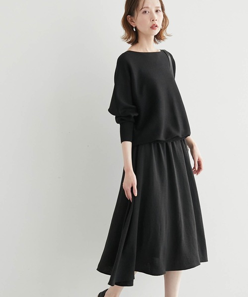 ROPE' PICNIC（ロペピクニック）の「ドッキングドルマンニットワンピース（ワンピース・レディース・イエロー/ライトグリーン/グレー/ブラック・40/38）」の2枚目の写真