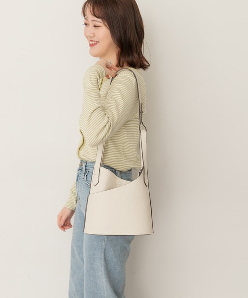 RODE SKO(ロデスコ)の「2WAYバケツショルダーバッグ(ショルダーバッグ・レディース・オフホワイト/グレー系その他/ブラック・ONE)」の4枚目の写真