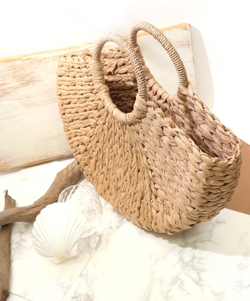 florist（フローリスト）の「セミサークル型ハンドカゴバッグ/ハンドバッグ（かごバッグ・レディース・オフホワイト/ブラック×ホワイト/ブラック/ベージュ・FREE）」の6枚目の写真