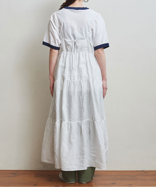 Dot&Stripes CHILD WOMAN(ドットアンドストライプス チャイルドウーマン)の「リネンピンドット ティアードキャミワンピース(ワンピース・レディース・ホワイト/ブラック・FREE)」の21枚目の写真