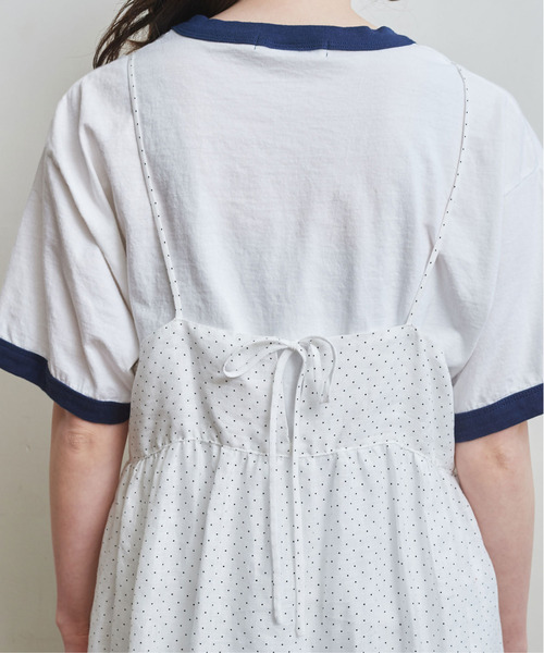 Dot&Stripes CHILD WOMAN(ドットアンドストライプス チャイルドウーマン)の「リネンピンドット ティアードキャミワンピース(ワンピース・レディース・ホワイト/ブラック・FREE)」の22枚目の写真