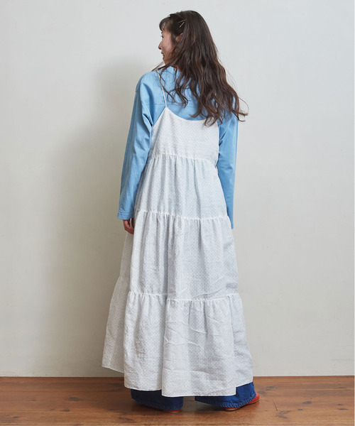 Dot&Stripes CHILD WOMAN(ドットアンドストライプス チャイルドウーマン)の「リネンピンドット ティアードキャミワンピース(ワンピース・レディース・ホワイト/ブラック・FREE)」の11枚目の写真