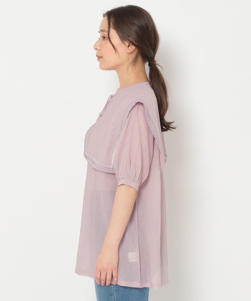 mysty woman（ミスティウーマン）の「襟セットレイヤードチュニック 274587（シャツ/ブラウス・レディース・ブラック/オフホワイト/ピンクベージュ・FREE）」の20枚目の写真