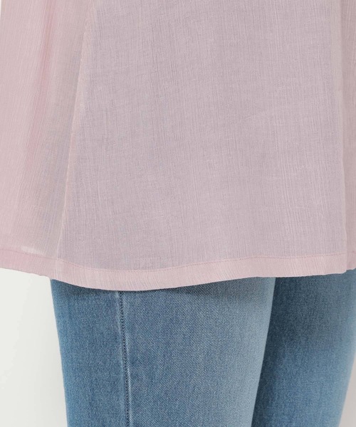 mysty woman（ミスティウーマン）の「襟セットレイヤードチュニック 274587（シャツ/ブラウス・レディース・ブラック/オフホワイト/ピンクベージュ・FREE）」の6枚目の写真