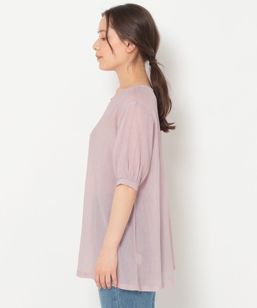 mysty woman（ミスティウーマン）の「襟セットレイヤードチュニック 274587（シャツ/ブラウス・レディース・ブラック/オフホワイト/ピンクベージュ・FREE）」の9枚目の写真