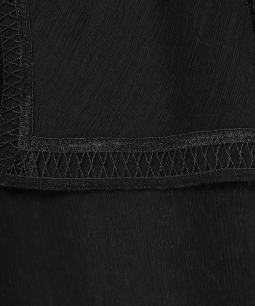 mysty woman（ミスティウーマン）の「襟セットレイヤードチュニック 274587（シャツ/ブラウス・レディース・ブラック/オフホワイト/ピンクベージュ・FREE）」の13枚目の写真