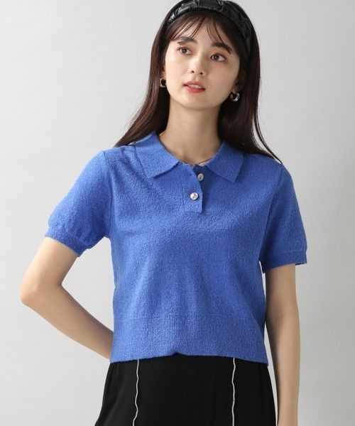 RAGEBLUE（レイジブルー）の「ブークレポロニット/273448（ポロシャツ・レディース・ブルー/イエロー/ピンク・FREE）」の2枚目の写真