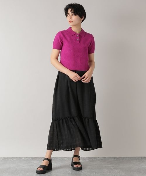 RAGEBLUE（レイジブルー）の「ブークレポロニット/273448（ポロシャツ・レディース・ブルー/イエロー/ピンク・FREE）」の4枚目の写真