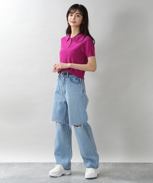 RAGEBLUE（レイジブルー）の「ブークレポロニット/273448（ポロシャツ・レディース・ブルー/イエロー/ピンク・FREE）」の22枚目の写真