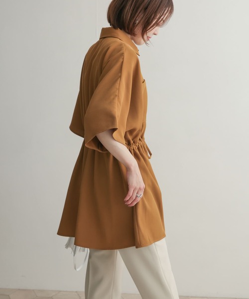 URBAN RESEARCH DOORS(アーバンリサーチドアーズ)の「ツイルドロストオーバーシャツ(シャツ/ブラウス・レディース・ネイビー/ブラウン・1)」の5枚目の写真