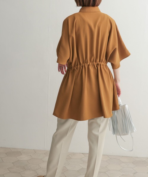 URBAN RESEARCH DOORS(アーバンリサーチドアーズ)の「ツイルドロストオーバーシャツ(シャツ/ブラウス・レディース・ネイビー/ブラウン・1)」の6枚目の写真