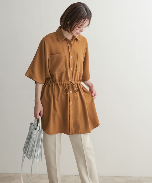 URBAN RESEARCH DOORS(アーバンリサーチドアーズ)の「ツイルドロストオーバーシャツ(シャツ/ブラウス・レディース・ネイビー/ブラウン・1)」の9枚目の写真