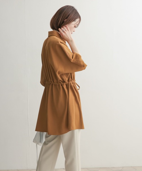 URBAN RESEARCH DOORS(アーバンリサーチドアーズ)の「ツイルドロストオーバーシャツ(シャツ/ブラウス・レディース・ネイビー/ブラウン・1)」の10枚目の写真