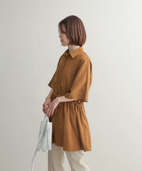 URBAN RESEARCH DOORS(アーバンリサーチドアーズ)の「ツイルドロストオーバーシャツ(シャツ/ブラウス・レディース・ネイビー/ブラウン・1)」の11枚目の写真