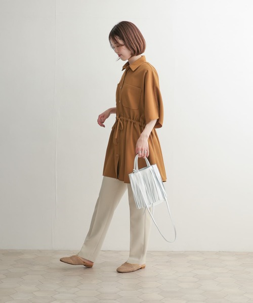 URBAN RESEARCH DOORS(アーバンリサーチドアーズ)の「ツイルドロストオーバーシャツ(シャツ/ブラウス・レディース・ネイビー/ブラウン・1)」の13枚目の写真