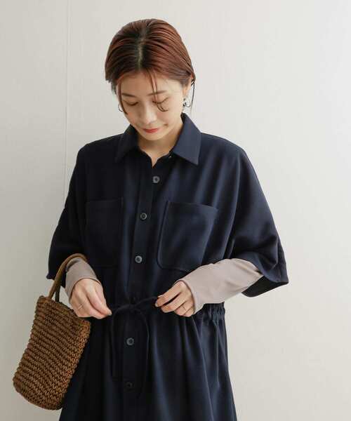 URBAN RESEARCH DOORS(アーバンリサーチドアーズ)の「ツイルドロストオーバーシャツ(シャツ/ブラウス・レディース・ネイビー/ブラウン・1)」の18枚目の写真