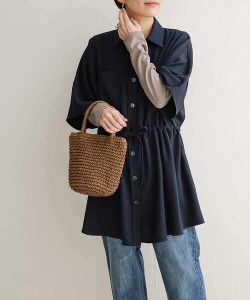 URBAN RESEARCH DOORS(アーバンリサーチドアーズ)の「ツイルドロストオーバーシャツ(シャツ/ブラウス・レディース・ネイビー/ブラウン・1)」の21枚目の写真