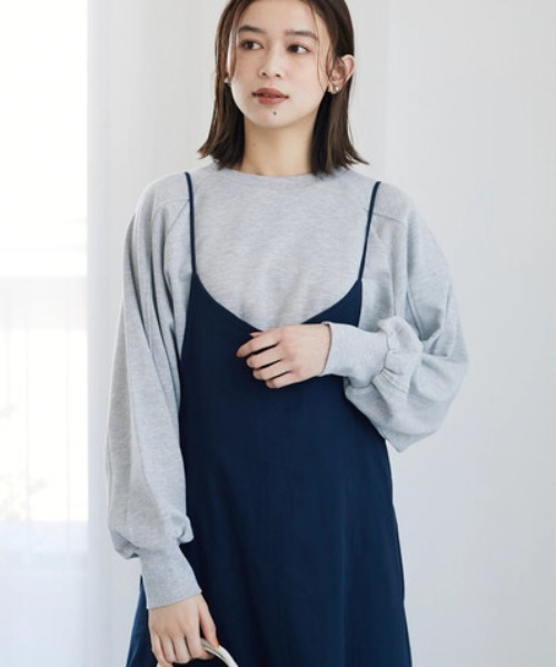 Sugar spoon（シュガースプーン）の「・SUGAR SPOON ショートドルマンプルオーバー（Tシャツ/カットソー・レディース・ベージュ/ブラック/オフホワイト/杢グレー・FREE）」の4枚目の写真