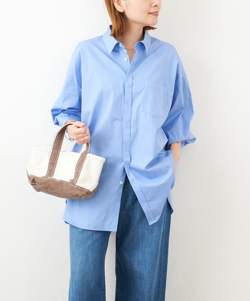 JOURNAL STANDARD(ジャーナルスタンダード)の「コットンブロードビッグシャツ(シャツ/ブラウス・レディース・ホワイト/サックスブルー/ブルー系その他・FREE)」の3枚目の写真