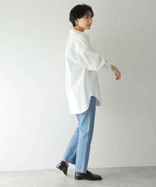 JOURNAL STANDARD(ジャーナルスタンダード)の「コットンブロードビッグシャツ(シャツ/ブラウス・レディース・ホワイト/サックスブルー/ブルー系その他・FREE)」の5枚目の写真