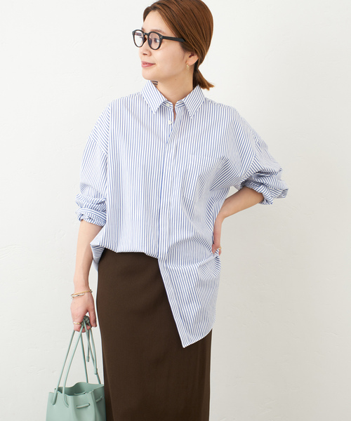 JOURNAL STANDARD(ジャーナルスタンダード)の「コットンブロードビッグシャツ(シャツ/ブラウス・レディース・ホワイト/サックスブルー/ブルー系その他・FREE)」の7枚目の写真