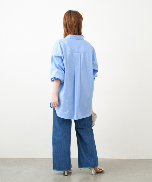 JOURNAL STANDARD(ジャーナルスタンダード)の「コットンブロードビッグシャツ(シャツ/ブラウス・レディース・ホワイト/サックスブルー/ブルー系その他・FREE)」の9枚目の写真