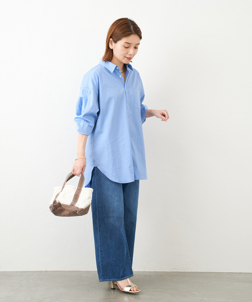 JOURNAL STANDARD(ジャーナルスタンダード)の「コットンブロードビッグシャツ(シャツ/ブラウス・レディース・ホワイト/サックスブルー/ブルー系その他・FREE)」の10枚目の写真
